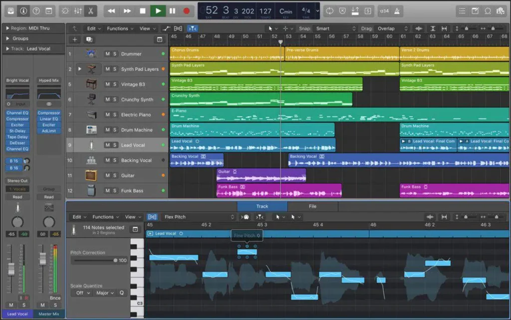 logic pro x interface